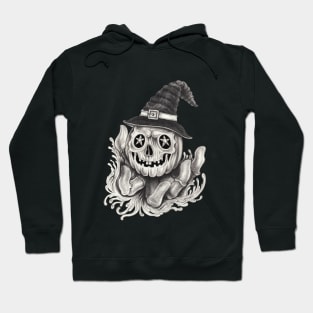 Pumpkin design skull tattoo. Hoodie